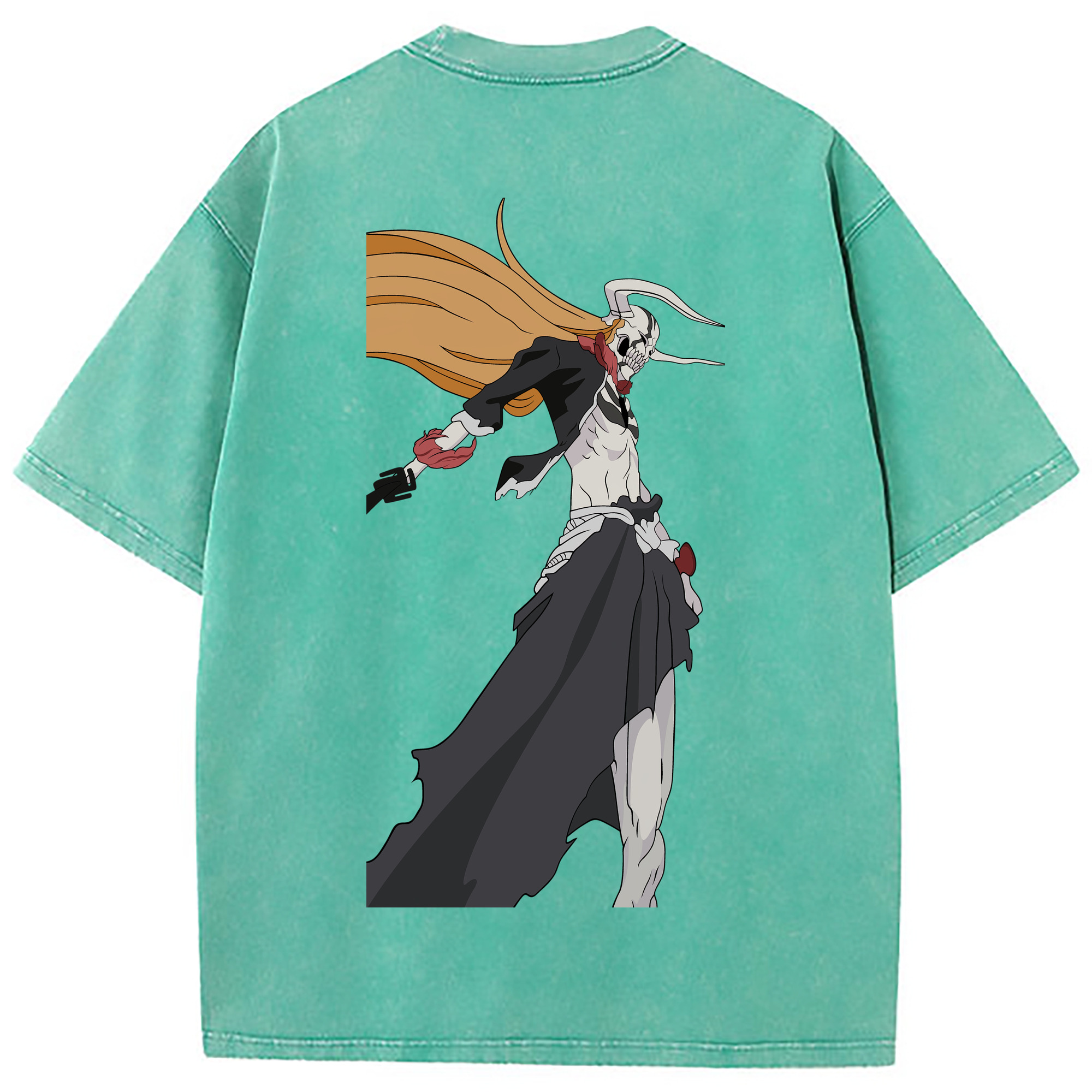 （画像用） ブリーチ 黒崎一護（くろさき いちご）BLEACH Kurosaki Ichigo 綿100% ヴィンテージ風 半袖Tシャツ（背面プリント）
